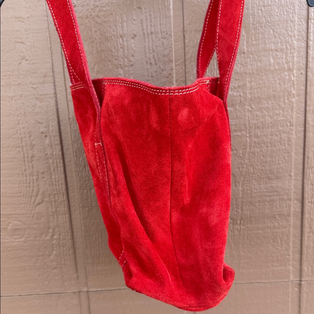 Banana Republic NWT Red Suede Tote Bag - Picture 2 of 9